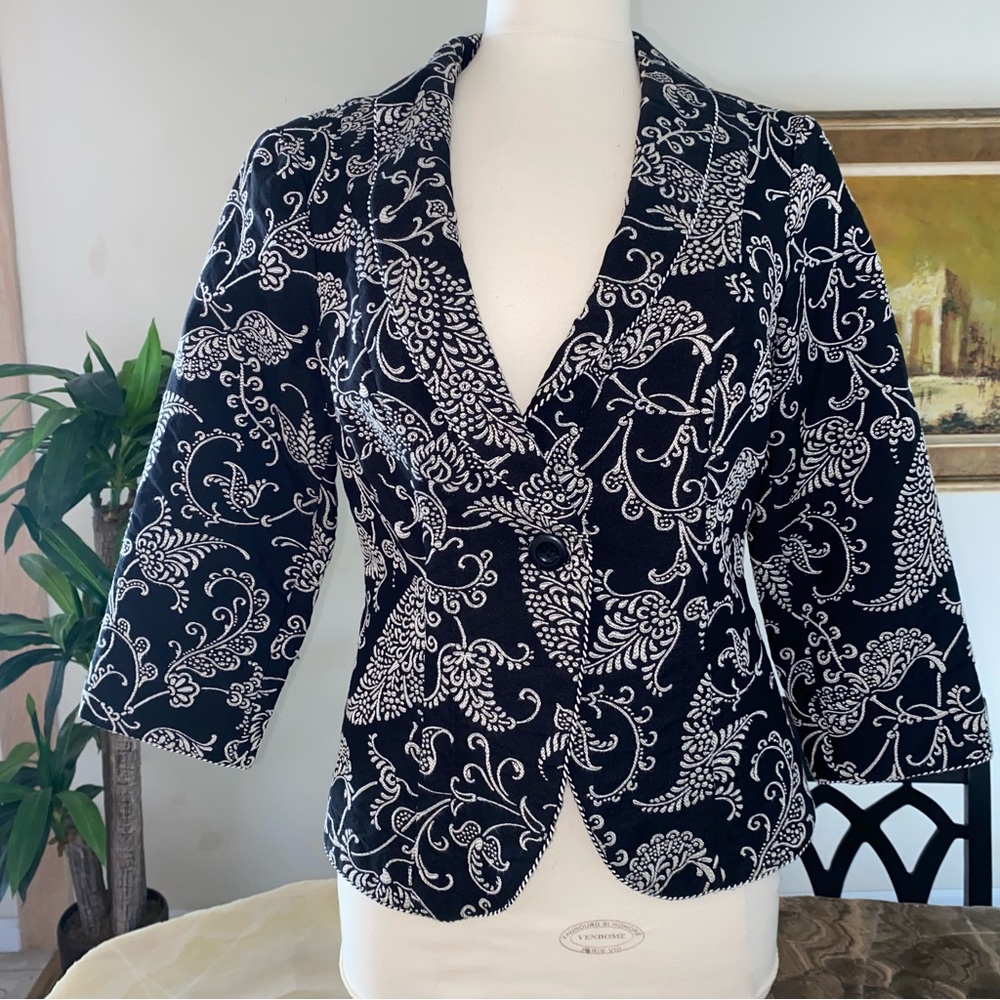 CAbi Brocade 3/4 sleeve jacket, sz 10